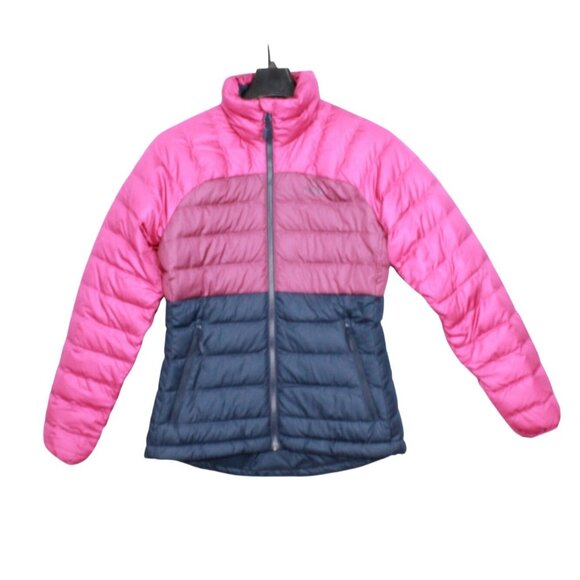 LL Bean 650 Down Fill Colorblock Full Zipper Jacket Pink Blue XXS Pet - Picture 1 of 12